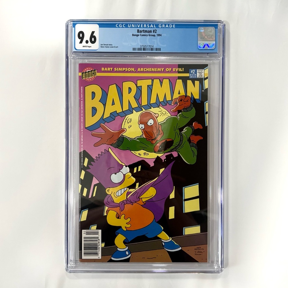 Bartman #2 Comic Book CGC Graded 9.6 Simpson’s Bongo Vintage 1994